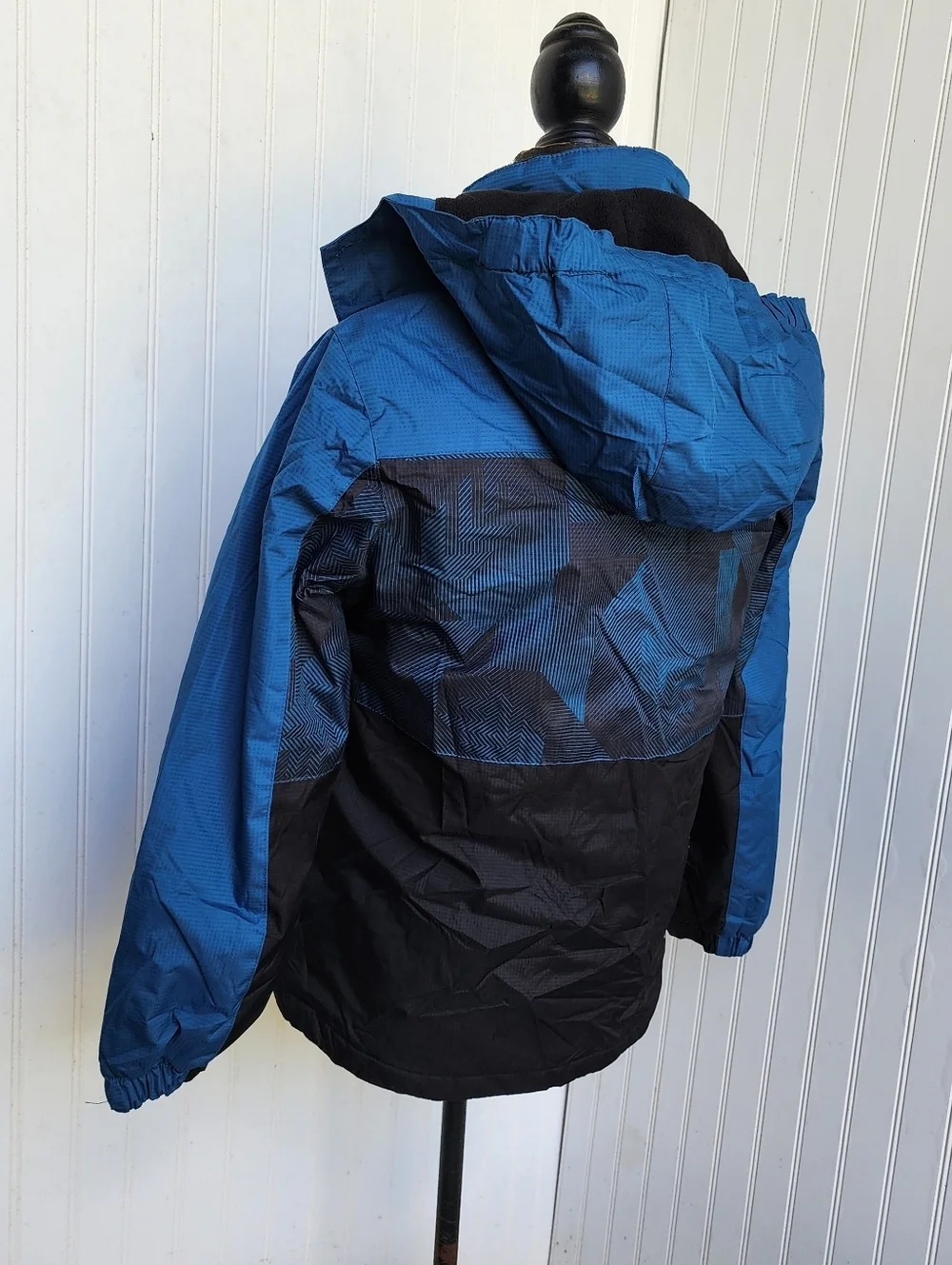 Free Country Electric Blue Black Zip Winter Coat Boy's Kids Hood M (10/12)